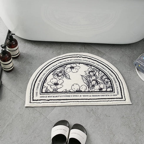 Bathroom Rug Mat, Half Round Bath Mat for Bathroom, Bathroom Rugs Mats 23.6"x15.7", Soft Polyester Non Slip Absorbent Washable