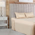 GREEN LIFESTYLE Smooth and Silky Feel Microfiber King Bed Sheet Set 1800 Thread Count Super Soft, Breathable, Wrinkle and Stain Resistant Fabric 4 Piece Beige