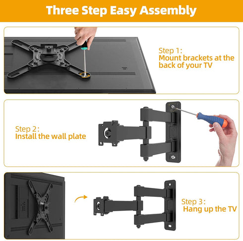 HOME VISION Full Motion Swivel and Tilt TV Wall Mount for 17-42 Inch TVs & Monitors ,TV Wall Mount Bracket Holds up to 45lbs,Loading Max VESA 200x200mm