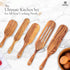Spurtle set As Seen on TV- Nice-nook 5pc wooden spoons for cooking made with Premium teak wood-Cookware Utensils For Non Stick , Baking, Smashing, Scooping, Spreading, Serving and More-Great gift.