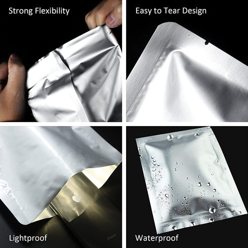 100 PACK Mylar Bags for Food Storage Mylar Food Storage Bags Vacuum Sealed Bags for Long Term Storage(4Mil,8"x11.7")