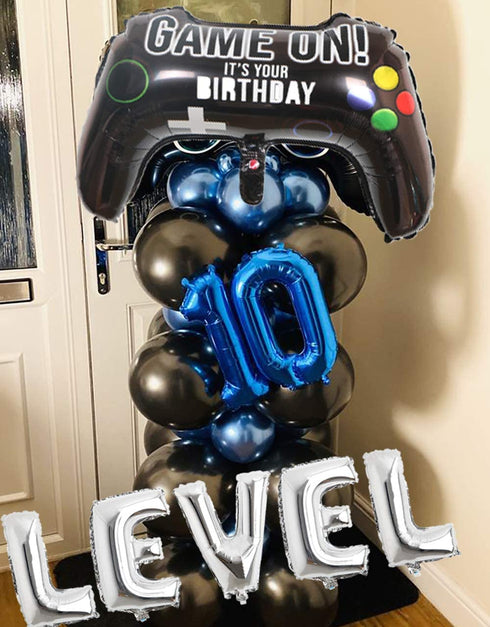 Video Game Balloons Level Up 10th Birthday Party Supplies, 18 Pieces (10th)