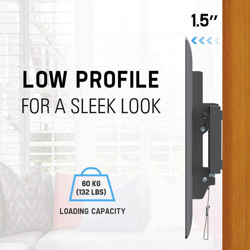 Mounting Dream Tilting TV Wall Mount for Most 37-70 Inches Flat Screen TVs, TV Mount - Wall Mount TV Bracket up to VESA 600x400mm and 132 lbs - Easy to Install on 16", 18", 24" Studs