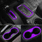 E-cowlboy 4PCS Interior Accessories Decoration Cover Trim Kit Front+Rear Water Cup Holder Trim Gear Shift Box Trim Transfer Case Trim for Jeep Wrangler JK JKU 2011-2018 4-Door (Purple)