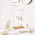 SONGMICS 2-in-1 Jewelry Display Stand Holder, Jewelry Rack Tree with 3 T-Shape Metal Bars with Holes, Storage Tray, Adjustable, Long Necklace Bracelet Earring Ring, Rustic Brown and White UJJS016W01