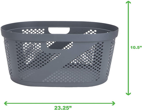 Mind Reader Laundry, Gray 40 Liter Clothes Basket
