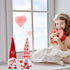 Medoore 2 Pieces Valentines Day Gnome Plush Decoration Valentines Day Mr & Mrs Handmade Swedish Tomte Decor Handmade Gnome Ornaments for Home Table Decoration