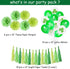 St Patricks Day Decorations, 64 Pcs Green Lucky Irish Party Supplies Accessories, Shamrock Balloon, Banner, Tissue Paper Pom Poms, Hanging Swirl, Paper Tassels