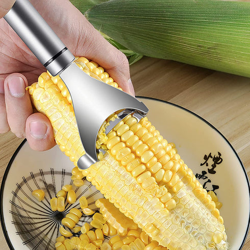 2 Pcs Magic Corn Peeler Stripper, Corn Cob Peeler Corn Remover Corn Kerneler with Stainless Steel Blades and Ergonomic Handle, Vegetable Peeler Potato Peeler, Peelers for Kitchen