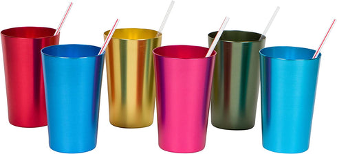 Trademark Innovations 18 oz. Retro Aluminum Tumbler Cups, Multi