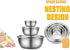 Besli 3-Piece 18/8 304 Stainless Steel Mixing Bowls,Set includes 2,4,8 Quart,Ideal for Cooking, Baking, Prepping,Serving