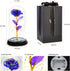 Feerory Galaxy Rose, Artificial Flower Rose in Glass Dome Unique Gift Set Ideas for Women Mom Wife Girlfriend on Mother's Day Birthday Wedding Anniversary- Purple