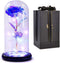 Feerory Galaxy Rose, Artificial Flower Rose in Glass Dome Unique Gift Set Ideas for Women Mom Wife Girlfriend on Mother's Day Birthday Wedding Anniversary- Purple