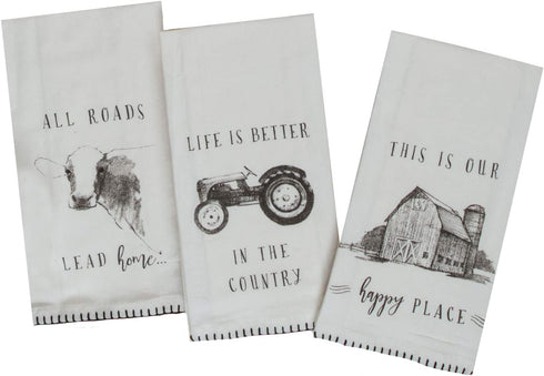 Kay Dee Designs Farmers Market Assorted Set Flour Sack Towels, Set of 3