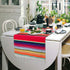 Fowecelt Mexican Serape Table Runner 14 x 84 Inch for Mexican Party Wedding Decorations Outdoor Picnics Dining Table, Fringe Cotton Handwoven Table Runners