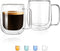 8 oz Double Walled Insulated Glasses Coffee Mug with Handle, Espresso Mugs(Pack of 2), Glass Coffee Mugs for Americano, Latte, Beverage, Cappuccino, Espresso