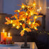 20-inch Fall Lighted Maple Tree, 24 Acorns LED Lights, Battery Operated Thanksgiving Table Decoration Tree, DIY Artificial Tree for Home Desktop Fireplace Autumn Harvest Tabletop Indoor Decor