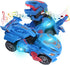 Dinosaur Toys for 3-6 Year Old Boys for Kids Transforming Dinosaur Car with LED Light and Music Gifts for 4-7 Year Old (Blue) by huwairen