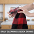 Kitinjoy 100% Cotton Buffalo Plaid Waffle Weave Kitchen Towels, 13 in x 28 in, Super Soft Absorbent Kitchen Dish Towels for Drying Dishes, 4Pack, Black/Red
