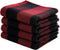 Kitinjoy 100% Cotton Buffalo Plaid Waffle Weave Kitchen Towels, 13 in x 28 in, Super Soft Absorbent Kitchen Dish Towels for Drying Dishes, 4Pack, Black/Red