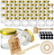 Folinstall 30 Pcs Small Glass Jars with Lids, 1.5 oz Mini Jam Jars, Small Honey Jars for Favors, Candle Jars for Candle Making for Gifts Wooden Spoons Included