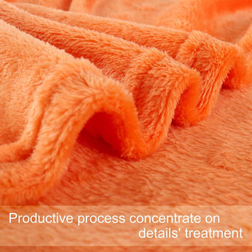 uxcell Flannel Fleece Blanket Soft Lightweight Plush Microfiber Bed or Couch Blanket, Orange Twin