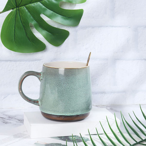 LMYFFF Large Ceramic Coffee Mug,21 Oz, Green Big Tea Cup for Office and Home, Dishwasher and Microwave Safe€¦