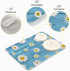 Absorbent Dish Drying Mat for Kitchen Counter - Daisies On Wooden Board Microfiber Drying Pad, Reversible Drainer Mats for Countertop, Small 16 x 18 inch, Large 18 x 24 inch