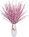 Momkids 10 Pcs 29.5" Long of Artificial Flowers Faux Winter Jasmine Bouquet Fake berries flower for Hotel Banquet Home Office Kitchen Bedroom Wedding Table Accessories DIY Decoration?Pink, 29.5 Inch?
