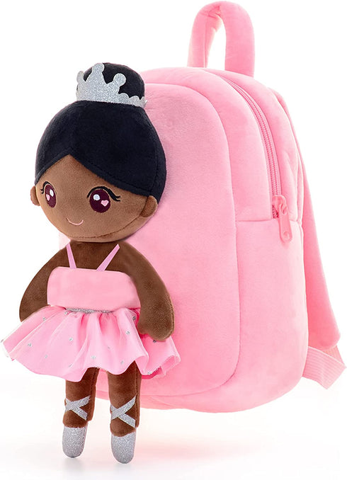 Gloveleya Toddler Backpack Kids Backpack with soft ballerina baby doll Age 2+