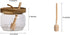 Dstuff Honey Jar Pot Glass Holder Dispenser with Wooden Dipper and Acacia Lid Cover for Home Kitchen, Clear, 9 Ounces, Honey Container for Storage