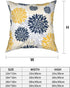Throw Pillow Covers 18 X 18 Set of 4,Navy Blue Gold Oversized Flower Geometry Square Pillow Cushion Cases,Yellow and Gray Floral Modern Decorative Pillow Covers for Couch Sofa Bedroom Car