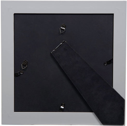Gallery Solutions Wall Mount Double Mat Picture Frame, 8" x 8" with Mat or 12" x 12" Without Mat, Gray/White