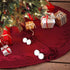 BBA SUNRISE Red Christmas Tree Skirt, 48 inches Large Burgundy Burlap Like Plain Xmas Rustic Red Tree Skirt, Indoor Xmas Tree Holiday Decorations