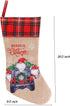Yuokwer Christmas Stockings?Big Size 4 Pack 18-Inch Extra Long Blue Truck Burlap Stocking Xmas Hanging Stocking Character for Family Holiday Season Decor (Blue Car, 4)
