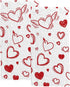 BVOGOS Valentine's Day Bath Hand Kitchen Towels Heart Romantic Face Towel Washcloth Set of 2 Soft Quick Dry Super Absorbent Bathroom Red