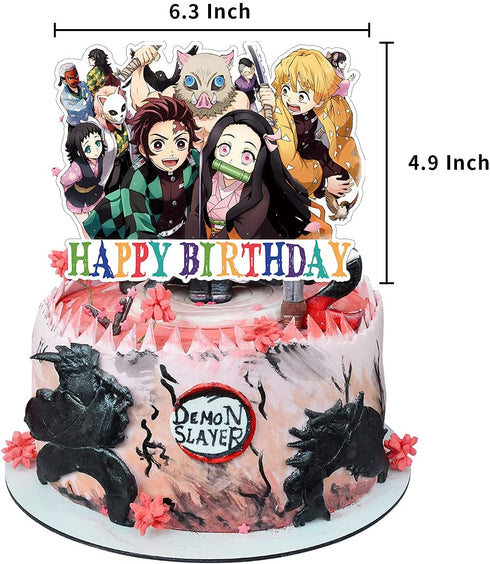 Danghe Japanese Anime Birthday Party Decorations 46 Pcs Manga Favors Japanese Anime Party Supplies with 1 Birthday Banner, 1 Cake Topper, 24 Cupcake Toppers, 20 Balloons