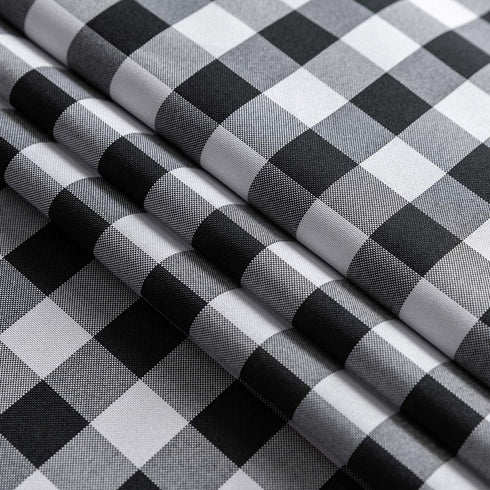 Locika Rectangle Gingham Checkered Tablecloth,Waterproof Spillproof Buffalo Plaid Tablecloth,Washable Wipeable Stain Resistant Fabric Tablecloth (Black and White Checkered, 60" x 104")