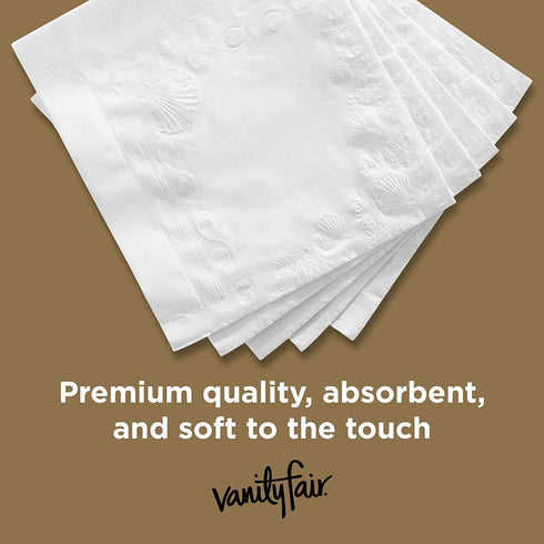 Vanity Fair Entertain Paper Napkins, 320 3-Ply Disposable Napkins, Dinner Size (8 packs of 40 Napkins)