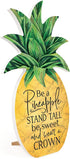P. Graham Dunn Be A Pineapple Crown Nautical Yellow 14 x 8 MDF Wood Ornate Decorative Sign