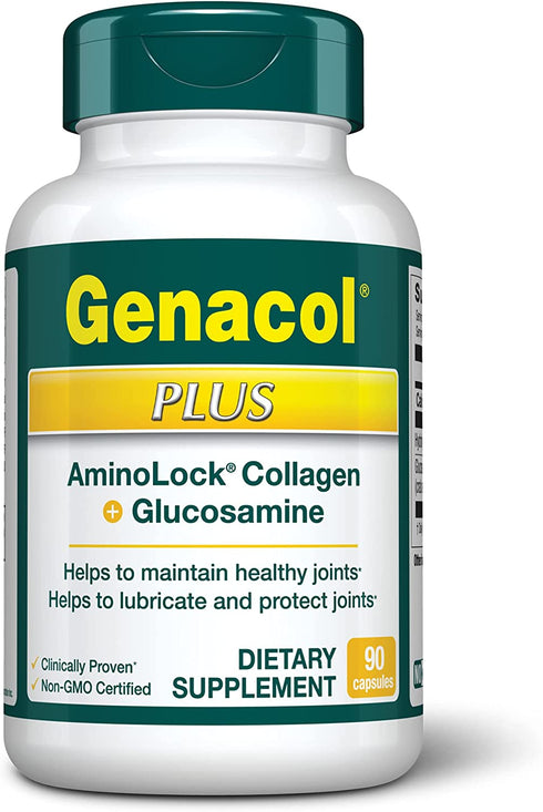 Genacol Glucosamine & Collagen Joint Supplement Plus | Glucosamina Colageno Hidrolizado Capsules | Lubricate Joints, Relieve Joint Discomfort, Maintain Optimum Joint Health & Flex (90 Capsules)