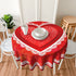 Valentines Day Tablecloth Round 60 inch Wrinkle Free Red Romantic Love Heart Tablecloth Suitable for Kitchen Decorantion / Indoor and Outdoor Dining Table / Party / Picnic