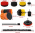 23 Pieces Drill Brush Attachment Set for Cleaning - Power Scrubber Brush Pad Sponge Kit with Extend Attachment for Bathroom, Carpet, Car, Grout, Carpet, Floor, Tub, Shower, Tile, Corners, Kitchen