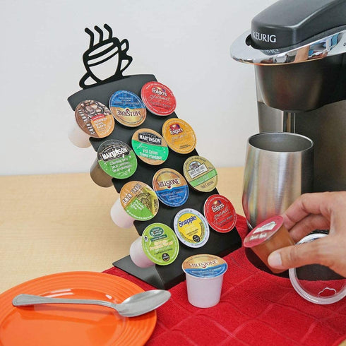 Southern Homewares Countertop K CUP Display Holder Rack Holds 12 Pods Black Metal