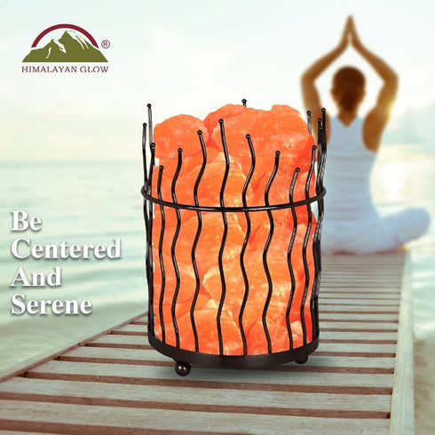 Himalayan Glow 1332 Basket Salt lamp, 6-8 lbs, Amber Glow