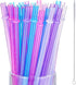 50 Pieces Reusable Drinking Straws Colorful Plastic Straws Clear Glitter Unbreakable Drinking Straws with Cleaning Brush for Home Party Supplies, 6 Colors (9 Inch)