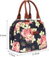 LOKASS Lunch Bag for women Insulated Lunch Tote Fashionable Cooler Bag Thermal Lunch Box with Detachable Shoulder Strap for Work/Picnic/Beach(Peony)