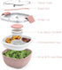 Bentgo® Salad - Stackable Lunch Container with Large 54-oz Salad Bowl, 4-Compartment Bento-Style Tray for Toppings, 3-oz Sauce Container for Dressings, Built-In Reusable Fork & BPA-Free (Blush Marble)