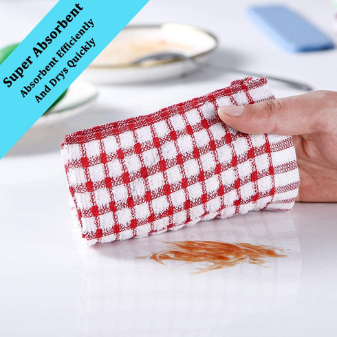 AOTBAT Kitchen Towels and Dishcloths Set, 16 x 25 and 12 x 12, Set of 12 Bulk Cotton Kitchen Towels Set, Dish Towels for Washing Dishes Dish Rags for Everyday Cooking and Baking