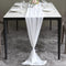 ICOSHOW 2 Pieces 10ft White Chiffon Table Runners 29 x 120 Inches Sheer Romantic Wedding Party Runner for Bridal Shower Baby Shower, Birthday Party
